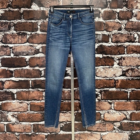 3x1 Denim Jeans Skinny Split Hem Blue Denim Sterling Size 26 - Picture 2 of 12